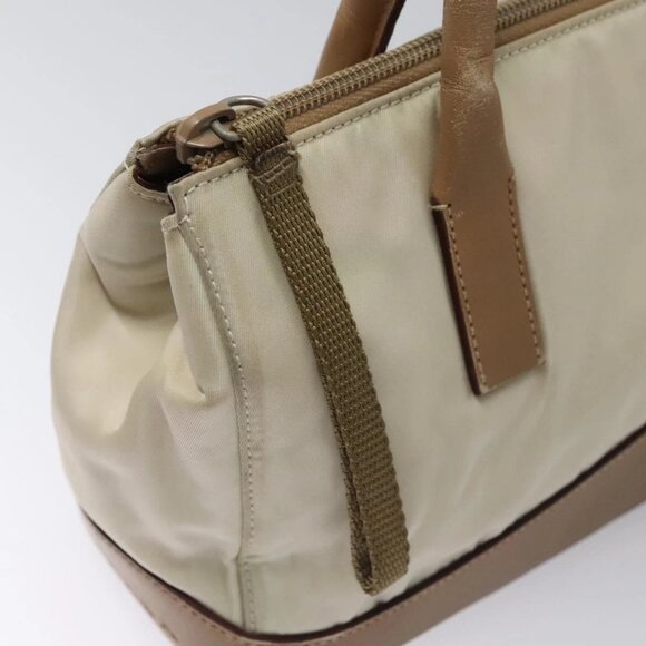 PRADA Hand Bag Nylon Beige Auth ti2915 - Picture 10 of 16